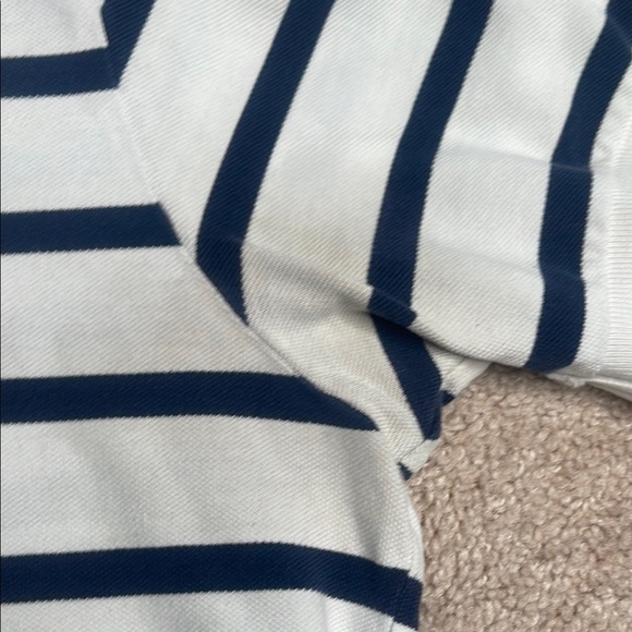 Polo Ralph Lauren White and Navy Striped Polo Shirt - Picture 4 of 9